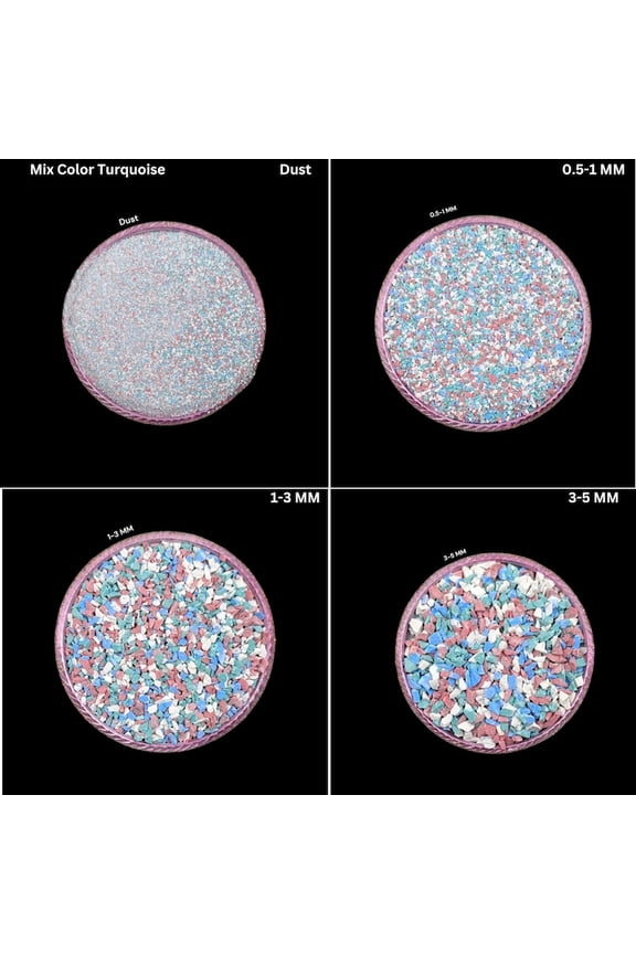 Crushed Mixed Turquoise Gemstone Powder – Coarse All-Size Blend in Blue, Red, White, and Green – Ideal for Woodworking, Resin Art, and Ring Inlay Projects Dust Powder 200 Gram ( 7.05 OZ )