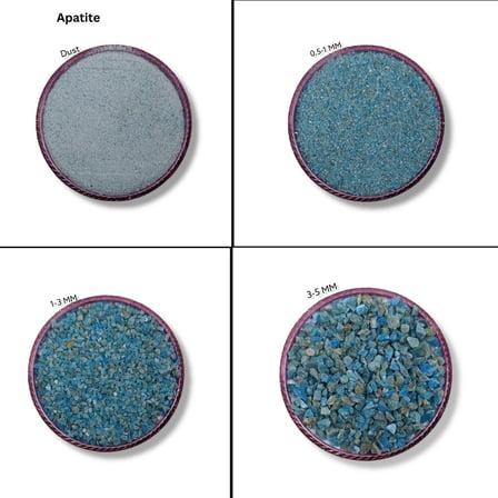 Crushed Natural Apatite Coarse All Size Gemstone Powder Apatite Gemstone Crushed For Woodwork, Ring Inlay Apatite Healing Properties Inlay 0.5 to 1 MM 50 Gram ( 1.76 OZ )