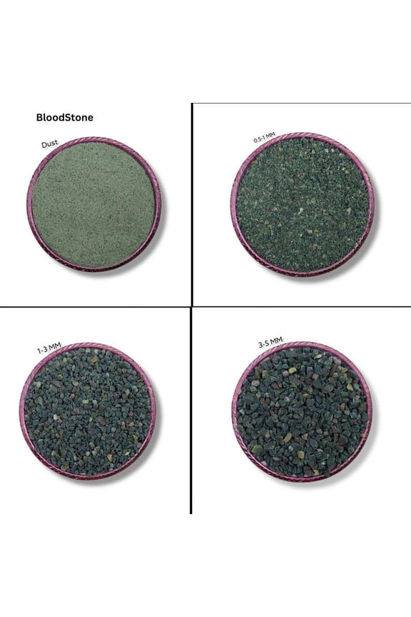 Crushed Natural Bloodstone Coarse All Size Gemstone Powder Crushed Coarse For Woodwork, Ring Inlay Bloodstone Healing Stone Inlay Powder 1 to 3 MM 50 Gram ( 1.76 OZ )