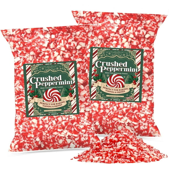 Crushed Peppermint, Christmas Candy, Pack of 2, 12 Ounces per Bag