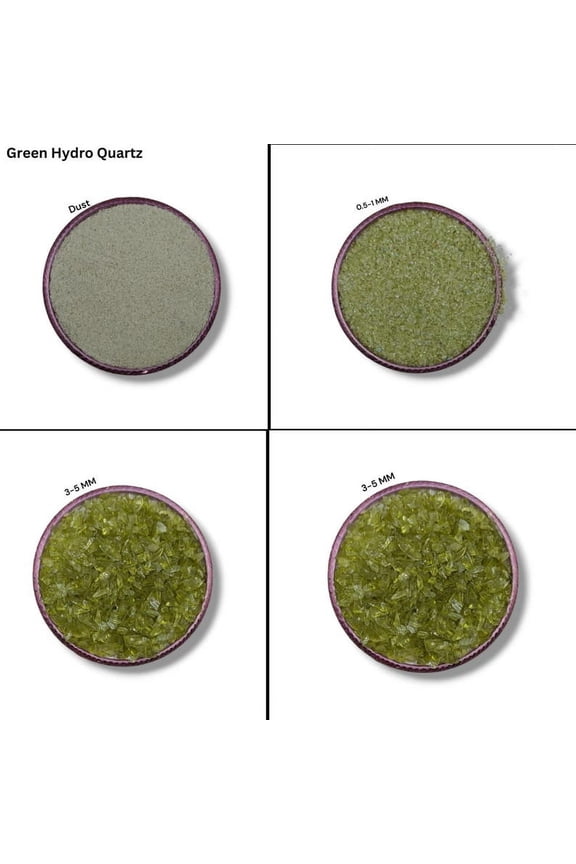 Crushed Peridot Hydro Quartz Coarse Gemstone Powder Hydro Quartz Crushed All Size For Stone Inlay, Stone Healing Powder Woodwork Inlay Ring Dust Powder 100 Gram ( 3.52 OZ )