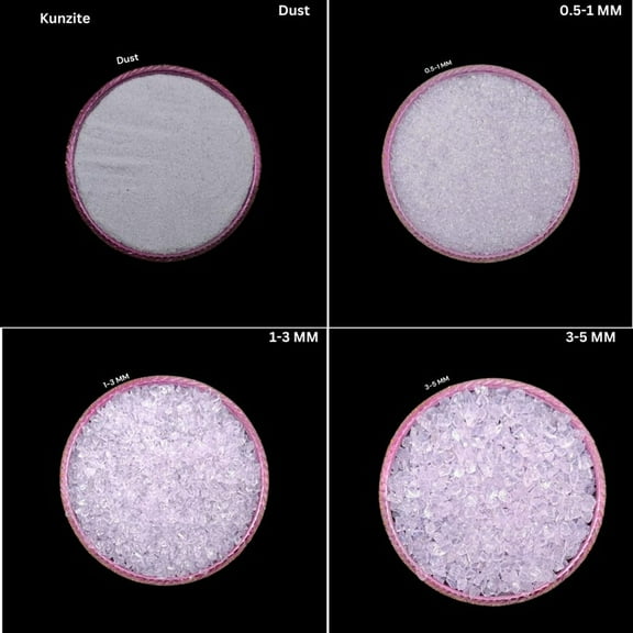 Crushed Pink Kunzite Coarse Gemstone Powder All Size Premium Crushed Stone Inlay For Kunzite Powder Crushed Birthstone Powder Woodwork Inlay 0.5 to 1 MM 50 Gram ( 1.76 OZ )