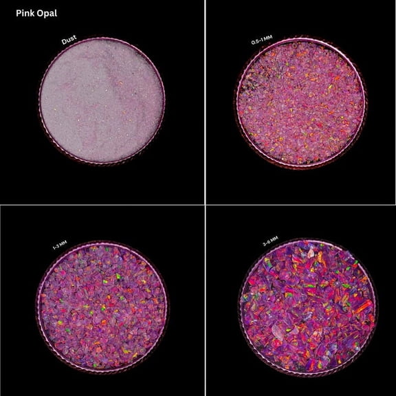 Crushed Pink Opal Gemstone Coarse Powder All Size Inlay Material Woodwork Welo-Fire-Opal Ring Arts and Crafts Inlay 3 to 6 mm 1 Gram (5 carat)