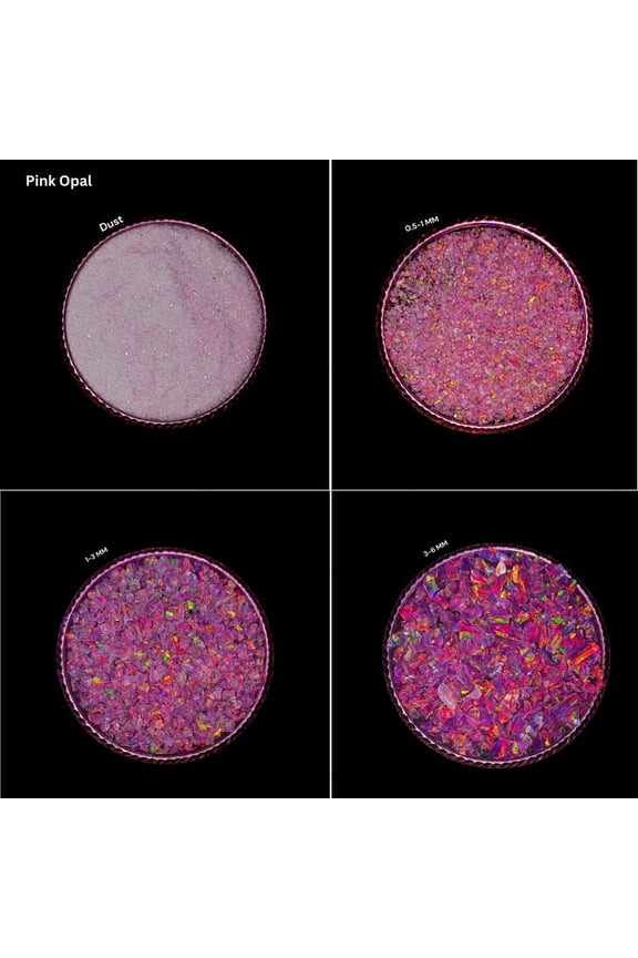 Crushed Pink Opal Gemstone Coarse Powder All Size Inlay Material Woodwork Welo-Fire-Opal Ring Arts and Crafts Inlay Dust Powder 1 Gram (5 carat)