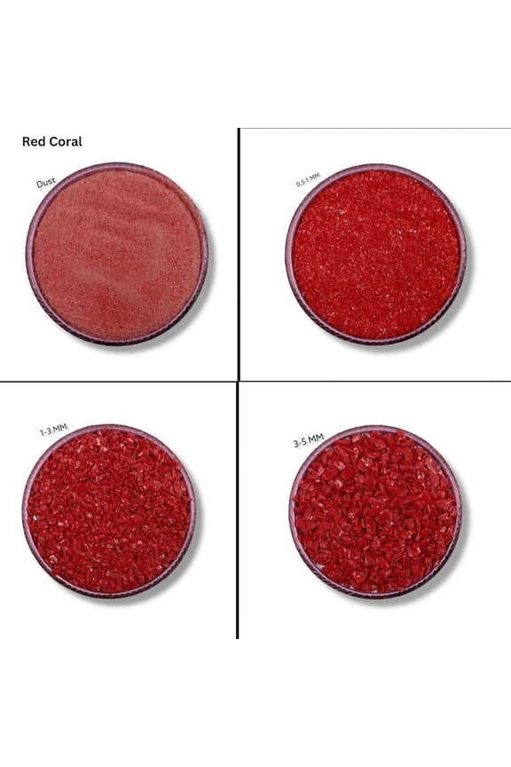 Crushed Red Coral Gemstone Coarse All Size Coral Crushed Coarse For Woodwork, Ring Inlay Stone Healing Powder, Stone Inlay Powder Red Coral 1 to 3 MM 50 Gram ( 1.76 OZ )