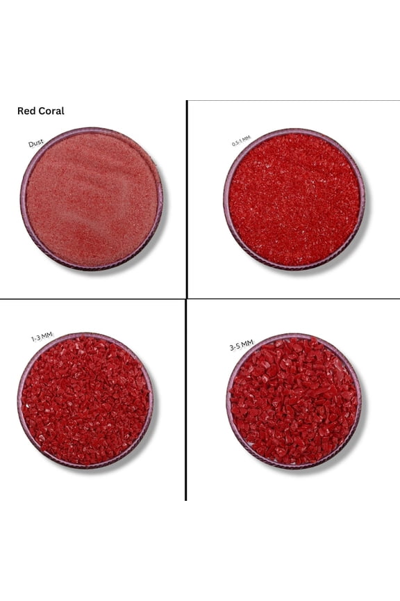Crushed Red Coral Gemstone Coarse All Size Coral Crushed Coarse For Woodwork, Ring Inlay Stone Healing Powder, Stone Inlay Powder Red Coral Dust Powder 50 Gram ( 1.76 OZ )