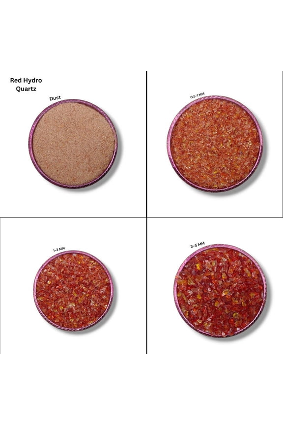 Crushed Red Hydro Quartz Coarse Gemstone All Size Perfect For Stone Inlay, Stone Healing Powder Woodwork Inlay Ring Inlay Crush Stone 0.5 to 1 MM 100 Gram ( 3.52 OZ )