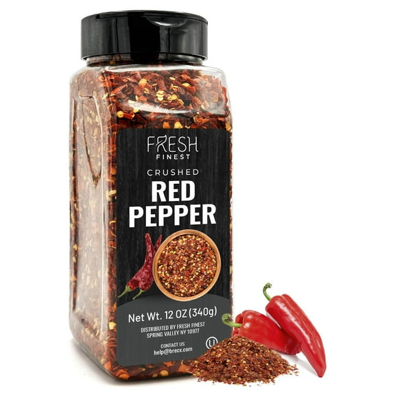 Crushed Red Pepper – 12oz Crushed Red Pepper Flakes – Crushed Chili Pepper Flakes for Pizza Dough, Sauces, Marinades – No Preservatives or Fillers – Pungent Spicy Taste