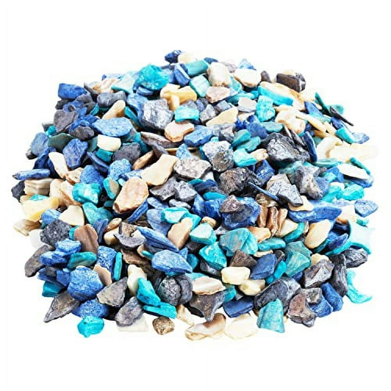 Crushed Shells for Crafts 2lbs - Colored Shell Pieces for Succulents, Small  Vase Filler, Mosaic Art, Resin Decor - Blue and Natural Seashells for  Crafting 