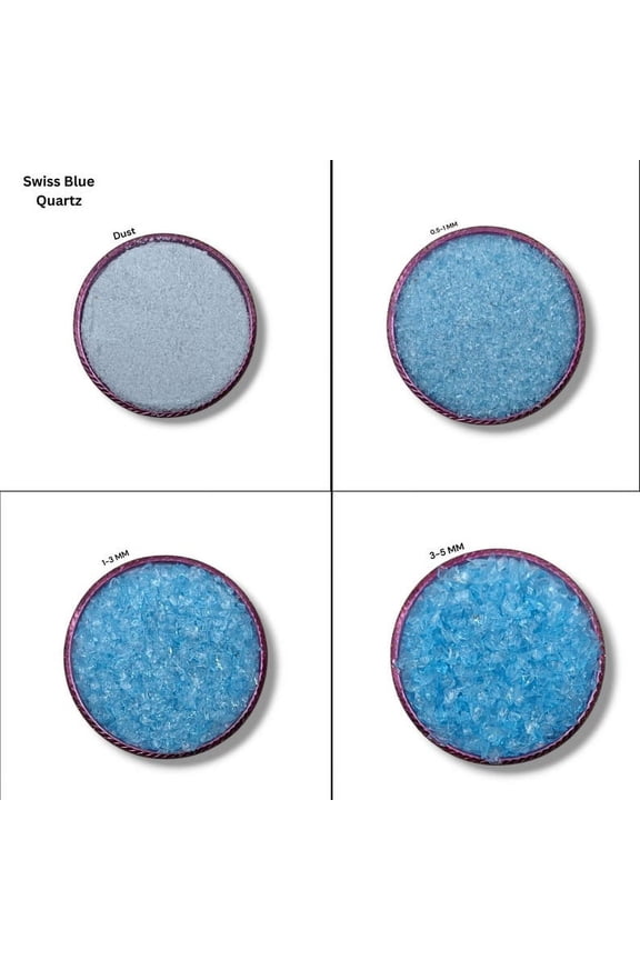 Crushed Swiss Blue Hydro Quartz Coarse Gemstone All Size Perfect For Stone Inlay, Stone Healing Powder Woodwork Inlay Ring Inlay Crush Stone 1 to 3 MM 50 Gram ( 1.76 OZ )