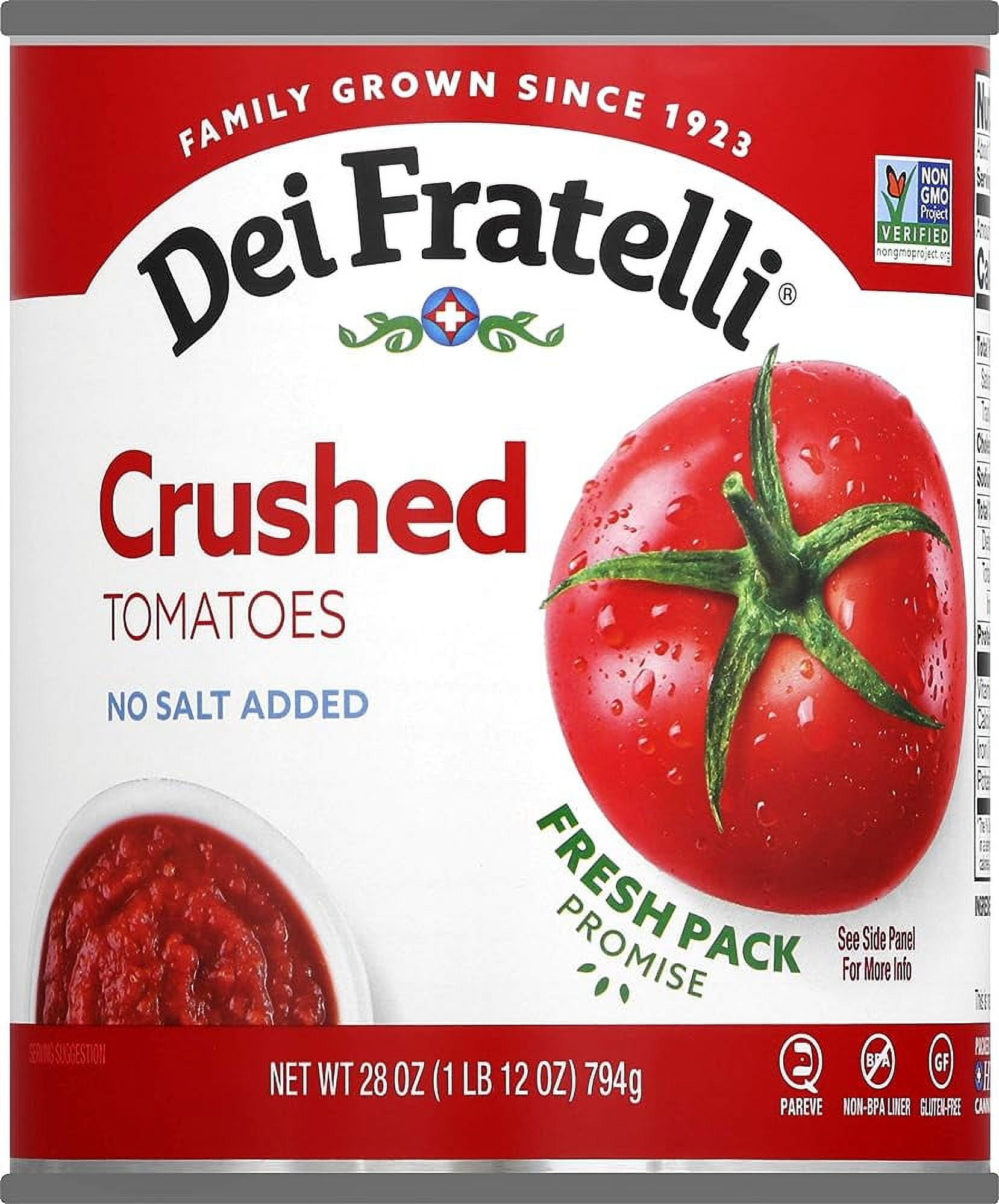 Crushed Tomatoes (28 Oz. Cans; 12 Pack) No Water Added Never From