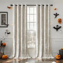 Crushed Velvet Curtains with Grommets Luxurious Thermal Insulated Soundproof Drapes for Halloween, Soft and Durable Light-Filtering Window Treatments, 2 Panels