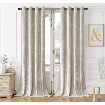 Crushed Velvet Curtains Luxurious Insulated Velvet Drapes for Bedroom Thicker Velvet Pinch Pleat Curtains Light-Filtering Velvet Window Curtains, 2 Panels