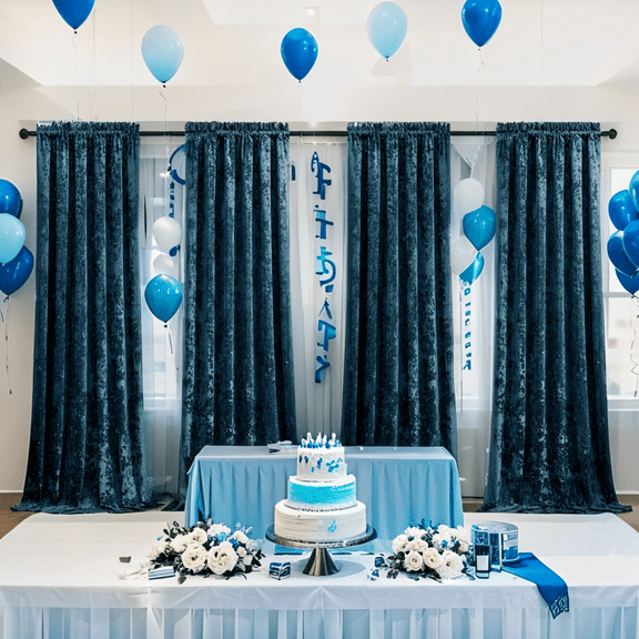 Crushed Velvet Curtains with Rod Pocket Luxurious Thermal Insulated Soundproof Drapes for Birthday Soft and Durable Light-Filtering Window Treatments, 4 Panels