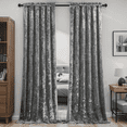 thumbnail image 1 of Crushed Velvet Curtains with Rod Pocket Luxurious Thermal Insulated Soundproof Drapes for Door Curtains, Soft and Durable Light-Filtering Window Treatments, 2 Panels, 1 of 8