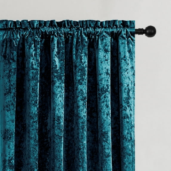 Crushed Velvet Curtains Rod Pocket Luxurious Thermal Insulated Soundproof Drapes Soft and Durable Light-Filtering Window Treatments for Living Room Bedroom, 2 Panels