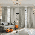 thumbnail image 1 of Crushed Velvet Curtains with Rod Pocket Luxurious Thermal Insulation Soundproofing and Light Filtering Window Treatments Ideal for Halloween - Set of 4 Panels, 1 of 6