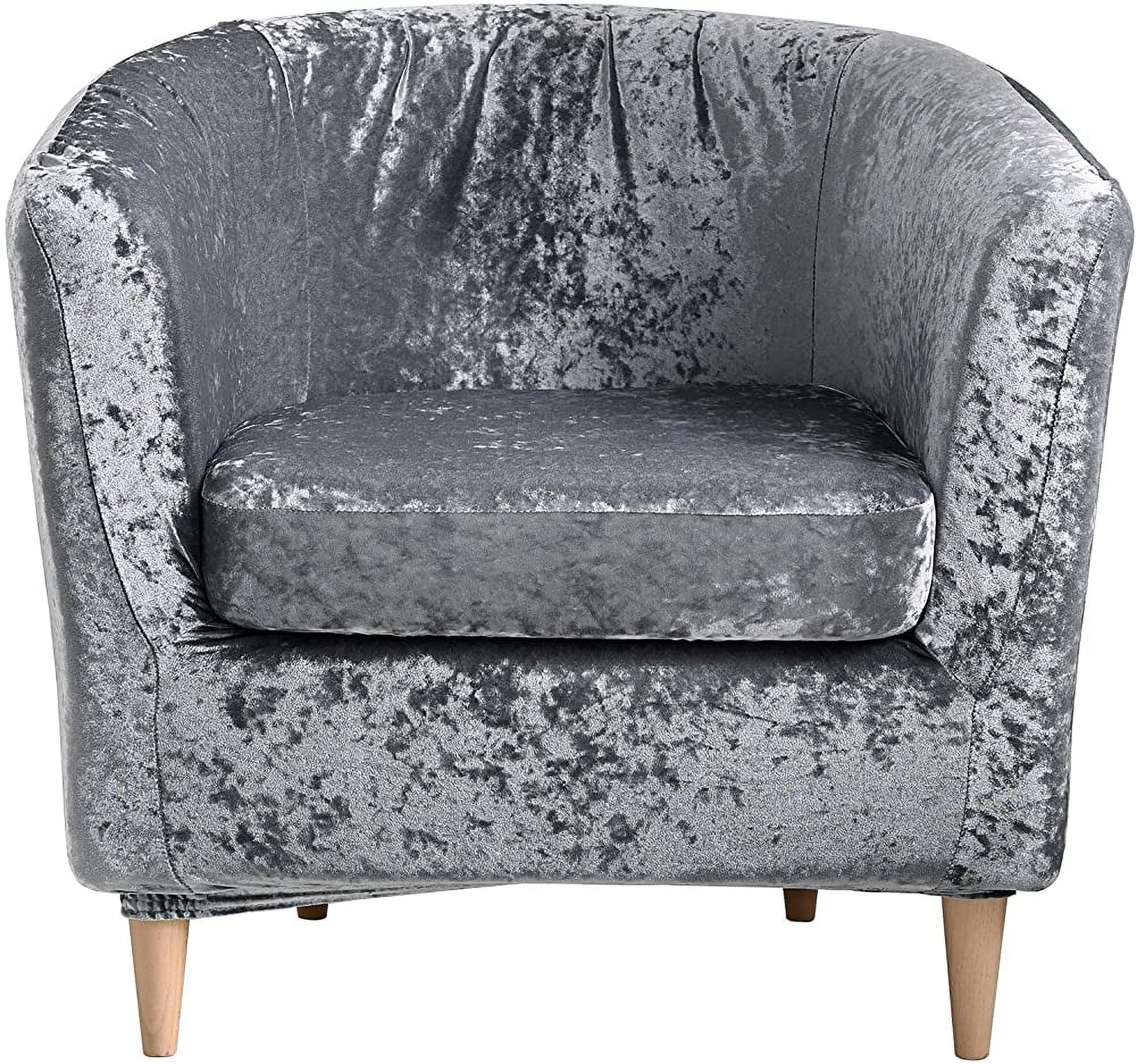 Crushed Velvet Tub Chair Covers, 2 Pieces Armchair Sofa Slipcovers with