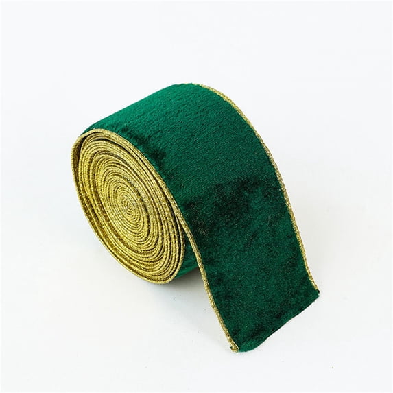 Crushed Velvet Wired Ribbon 2.5 Inch x 6.5ft for Christmas Gift Wrapping Tree Decoration Wreath Crafts