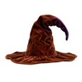 thumbnail image 1 of Crushed Velvet Wrinkled Witch Hat Adult Halloween, Polyester Fiber Twisted Curved Wizard Hat Vintage Prop for Spooky Halloween Party and Dress Up Coffee B, 1 of 6