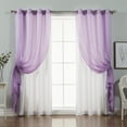thumbnail image 1 of Crushed Voile Sheer & Nordic White Curtains 4pcs set - Purple, 1 of 4