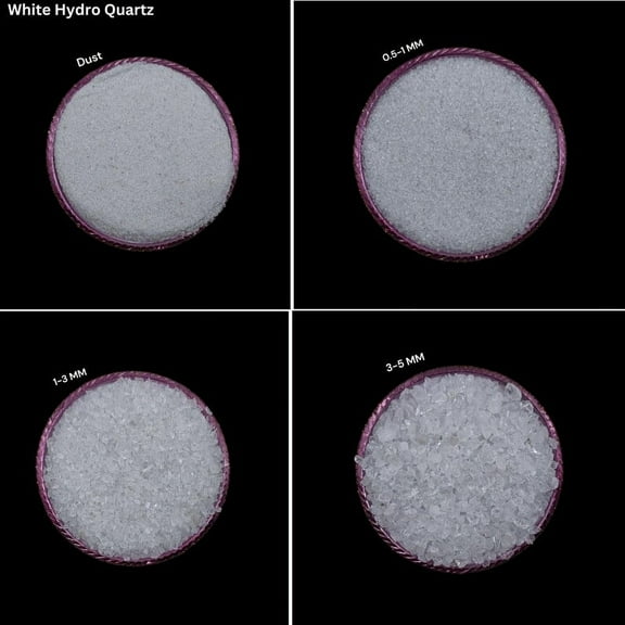 Crushed White Hydro Quartz Coarse Gemstone Powder Hydro Quartz All Size Perfect Stone Inlay, Stone Healing Powder Woodwork Inlay Ring Inlay 0.5 to 1 MM 50 Gram ( 1.76 OZ )