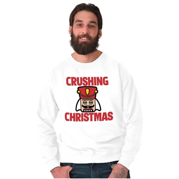 Crushing Christmas Nutcracker Pun Unisex Plus Fleece Graphic Sweatshirt Brisco Brands 5X