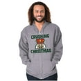 thumbnail image 1 of Crushing Christmas Nutcracker Pun Unisex Plus Size Zip Hoodie Brisco Brands 4X, 1 of 6