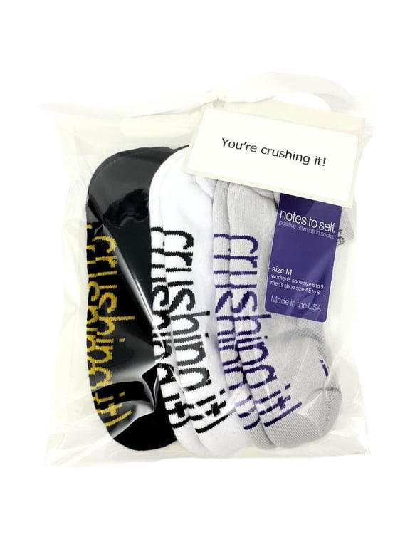 Crushing It - 3 Pairs of Affirmation Socks in Gift Bag