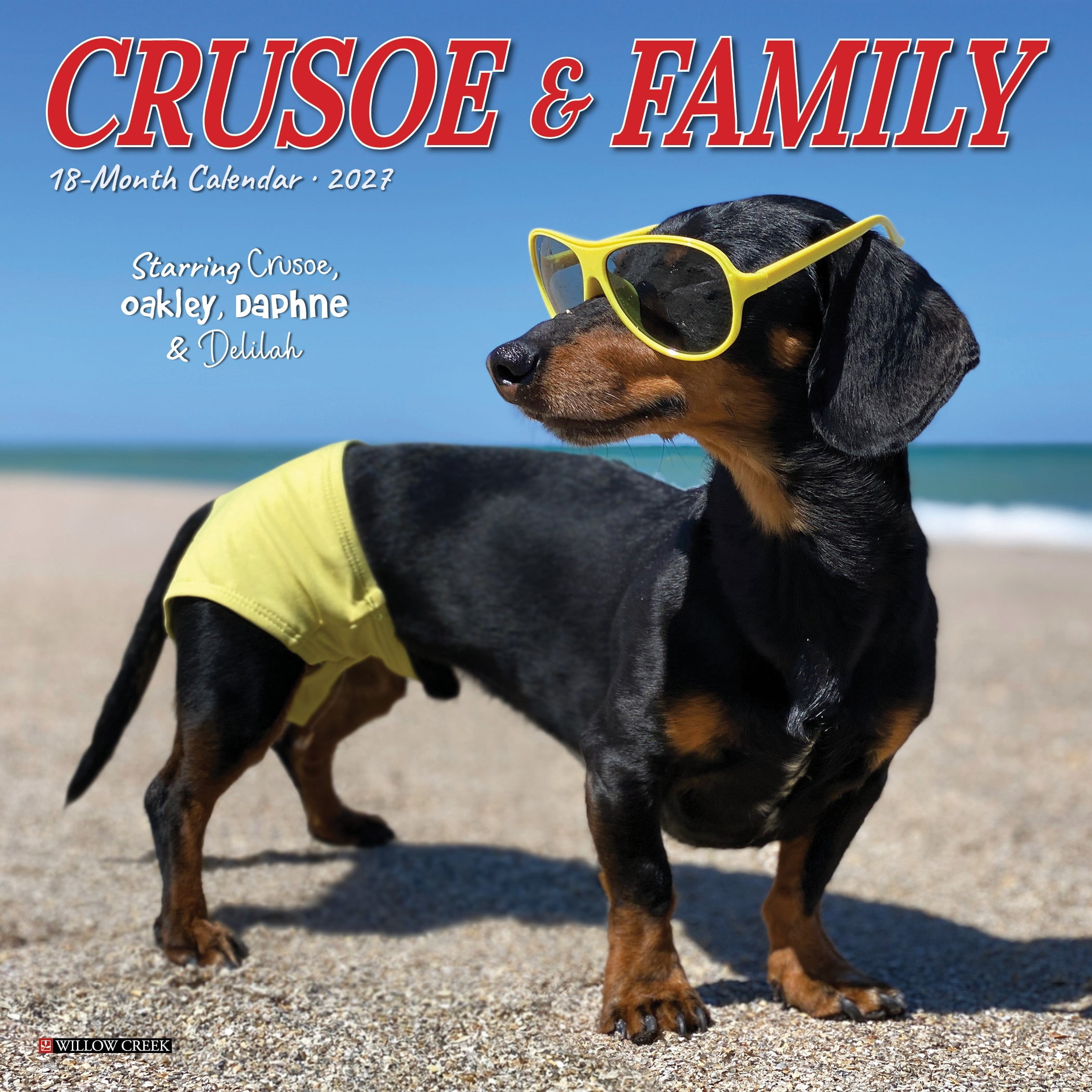Willow Creek Press, Crusoe the Celebrity Dachshund 2027 Mini Wall Calendar