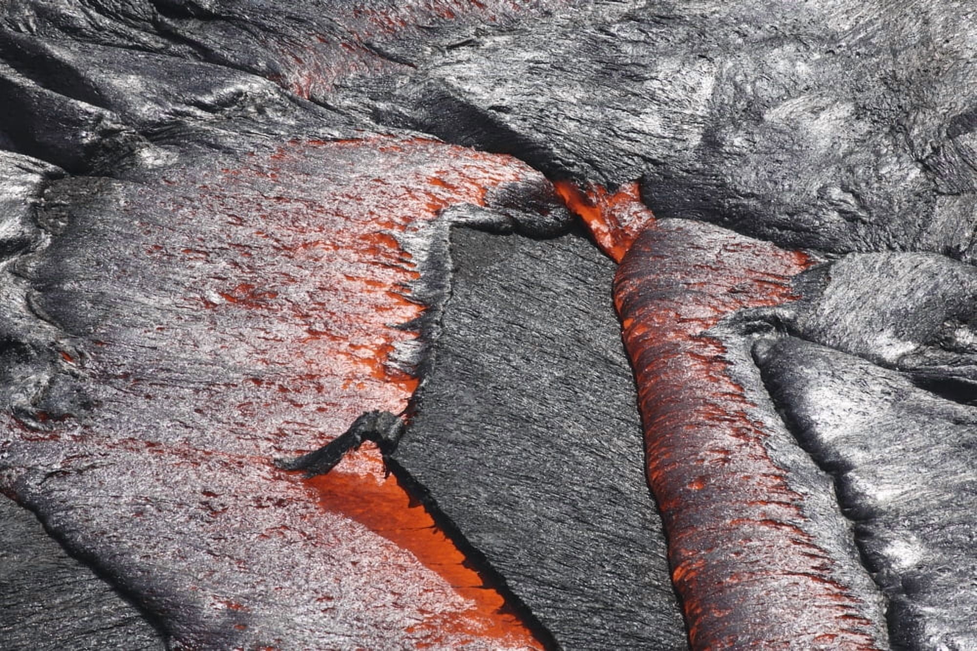 Crust sinking into active lava lake Erta Ale volcano Danakil Depression Ethiopia Canvas Art - Richard RoscoeStocktrek Images (18 x 12)