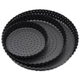 thumbnail image 1 of Crusty Bake Perforated Quiche Tin Nonstick Pie Tin With Holes 3-Pack Removable Round Pizza Tray 14/20/24cm, 1 of 6