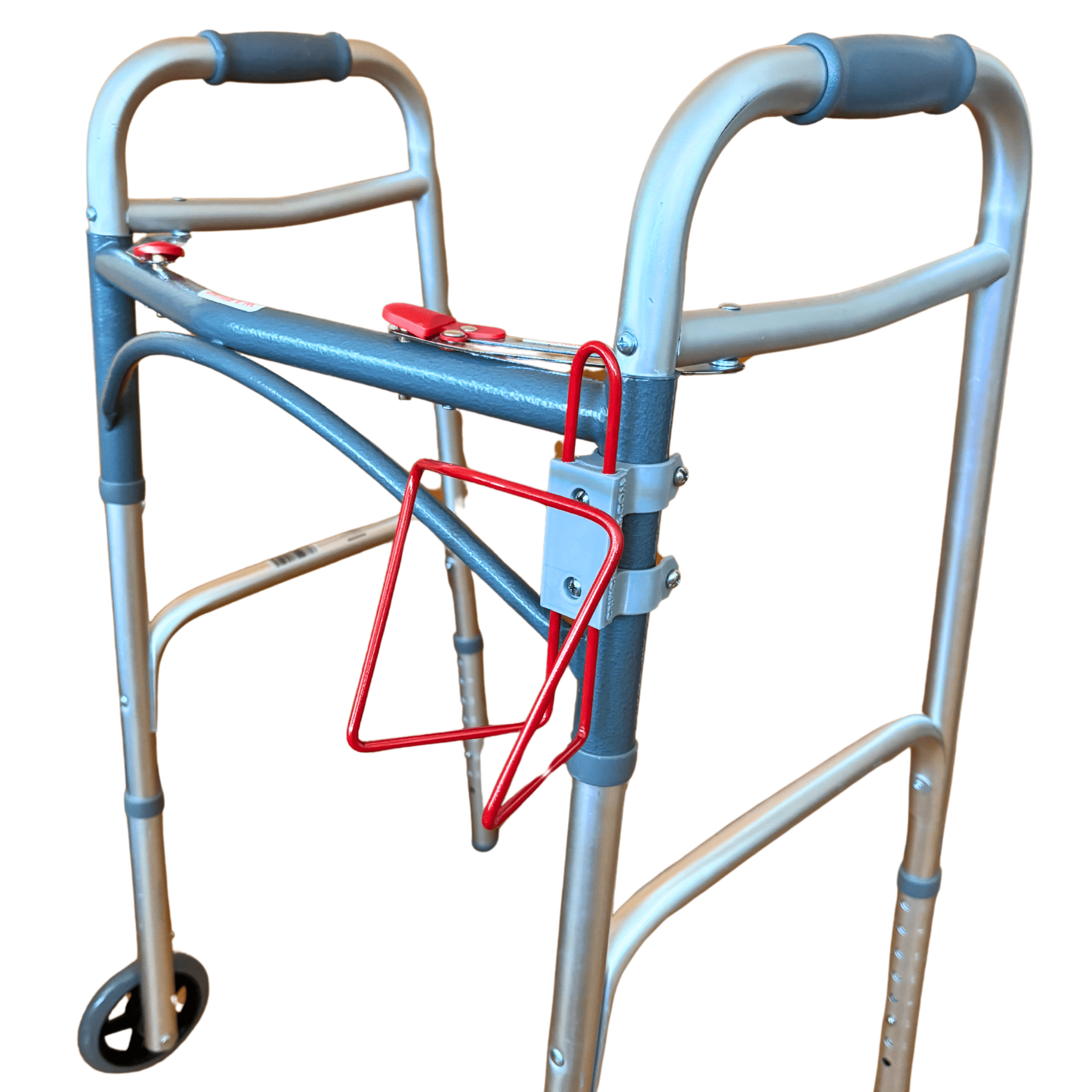 Crutch Carries Detachable Aluminum Cup Holder for Walkers, Red