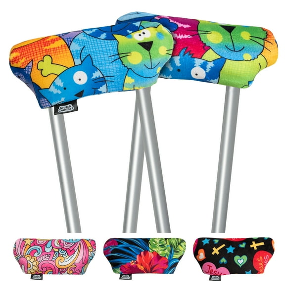 Crutch Comfort Special Edition Universal Crutch Underarm Pad Covers (Cats)
