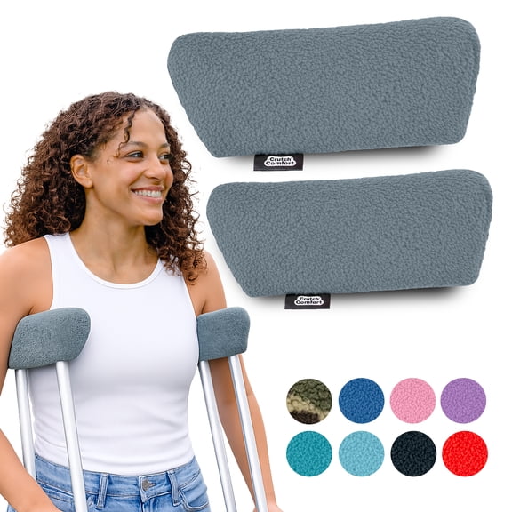 Crutch Comfort Universal Crutch Underarm Pad Covers - (Gray)