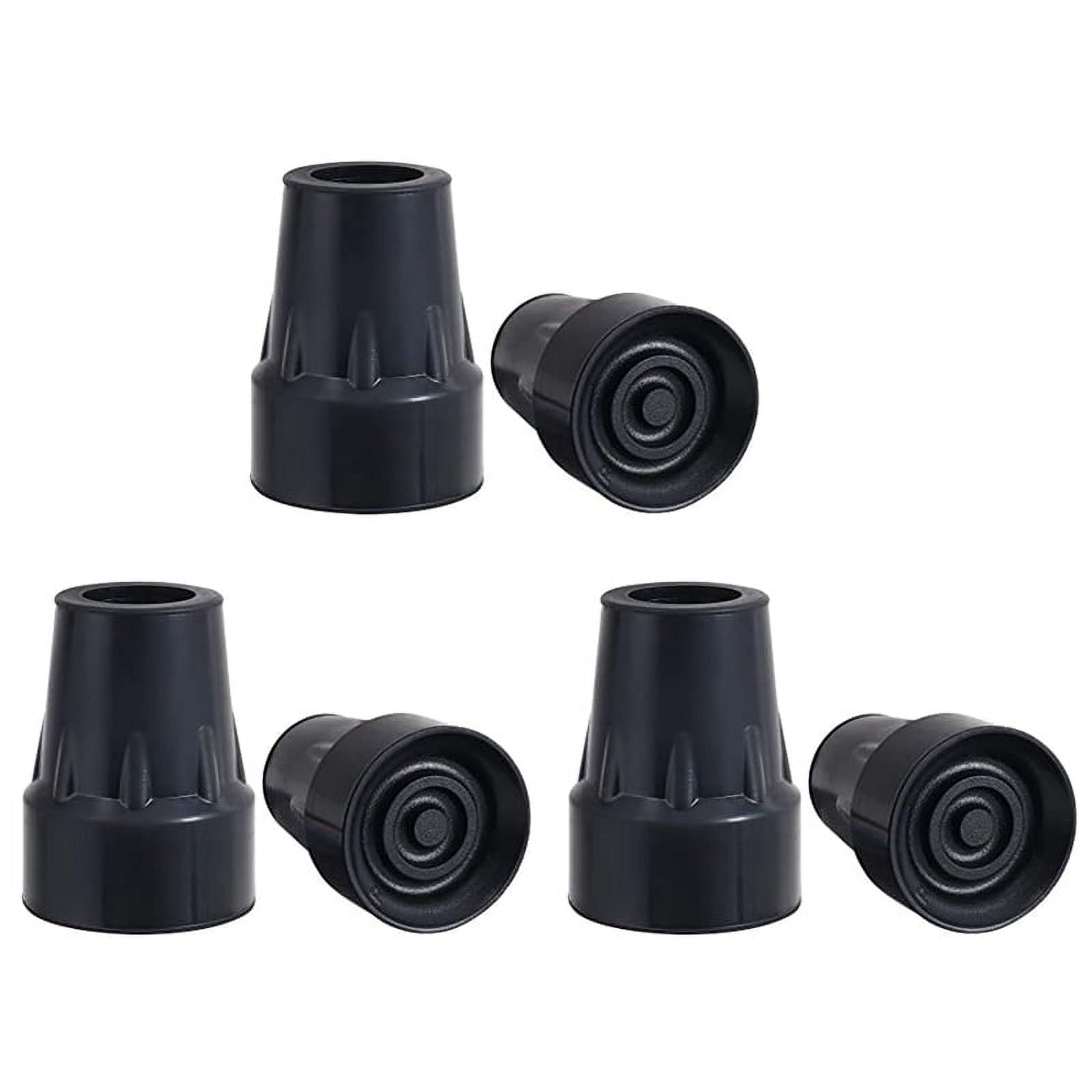 Crutch Tips, 1Inch Heavy Duty Non-Slip Rubber Cane Replacement Foot Caps, Pads, 6 PCS