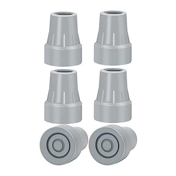 Crutch Tips, 7/8Inch Heavy Duty Non-Slip Rubber Cane Tips, Replacement Cane Foot Caps, Crutch Pads,6 PCS