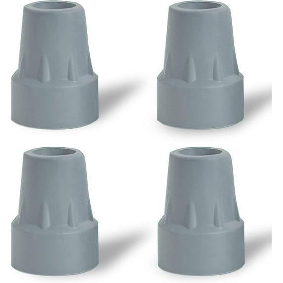 Crutch Tips,BTEPSGA 4 Pack 7/8 inch Heavy Duty Rubber Crutch Tips Replacement Rubber Cane Tips, Gray