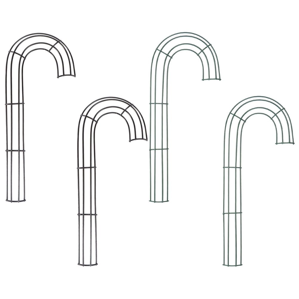 Crutch Wreath Hoop Candy Cane Shaped Form DIY Macrame 4 Pcs Metal Christmas Thread Iron Wedding Supplies
