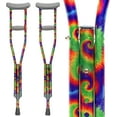 thumbnail image 1 of My Crutches -Fashion Designed Colored Youth Junior Crutches for Kids/Teens/Adults w Adjustable Handgrip & Length Lightweight Durable Aluminum w Underarm Padding (Tie Dye for Heights 4'5" to 5'2"), 1 of 4