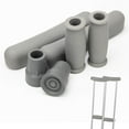 thumbnail image 1 of Crutches Padding for Adults, Replacement Crutch Pads, Padding for Walking Arm Crutches, Hand Grips, and Feet Caps, Fits Standard Aluminum Crutches 6 Pieces-Set, Gray, 1 of 7