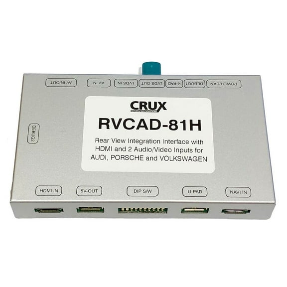 Crux RVCAD-81H Rear View Integration Interface with HDMI and AV Inputs for AUDI, PORSCHE and VOLKSWAGEN with MIB2 Systems