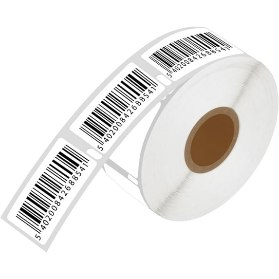 Cruxer Compatible with DYMO 30347 Book Spine Labels 1" x 1.5" 750 Labels/roll White Label Compatible with DYMO Labelwriters 400 Duo ASCII 250 450, 4XL & Zebra Desktop Printers, 20 Roll