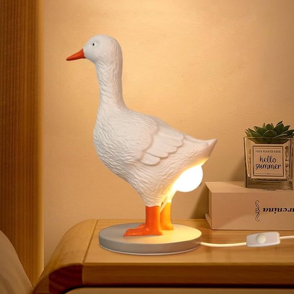 Cruynt Duck Egg Lamp,3D Laying Egg Light, Funny Resin Night Light Lifelike LED Egg Lamp, with USB, Warm Light Table Lamp,Easter Christmas Birthday Gift