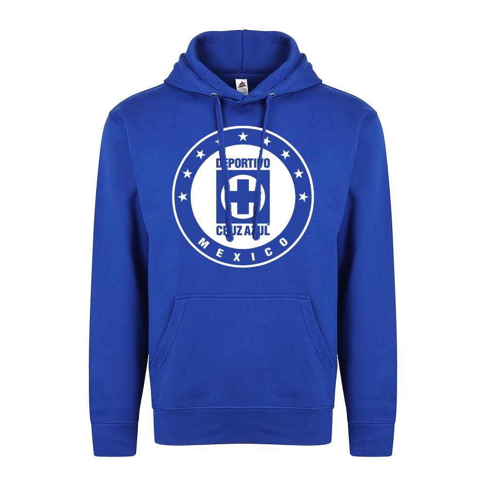 Cruz Azul Adult Comfort Pullover Hoodie Soccer Fan Apparel for Men Royal White Large