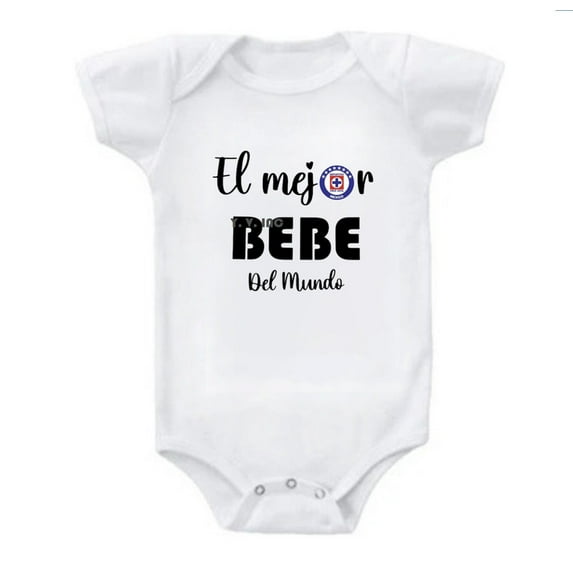 Cruz Azul El Mejor Bebé Del Mundo Baby Bodysuit – Soccer Fan Jumpsuit – Soft Cotton Onesie Outfit - White - (0-3 Months)
