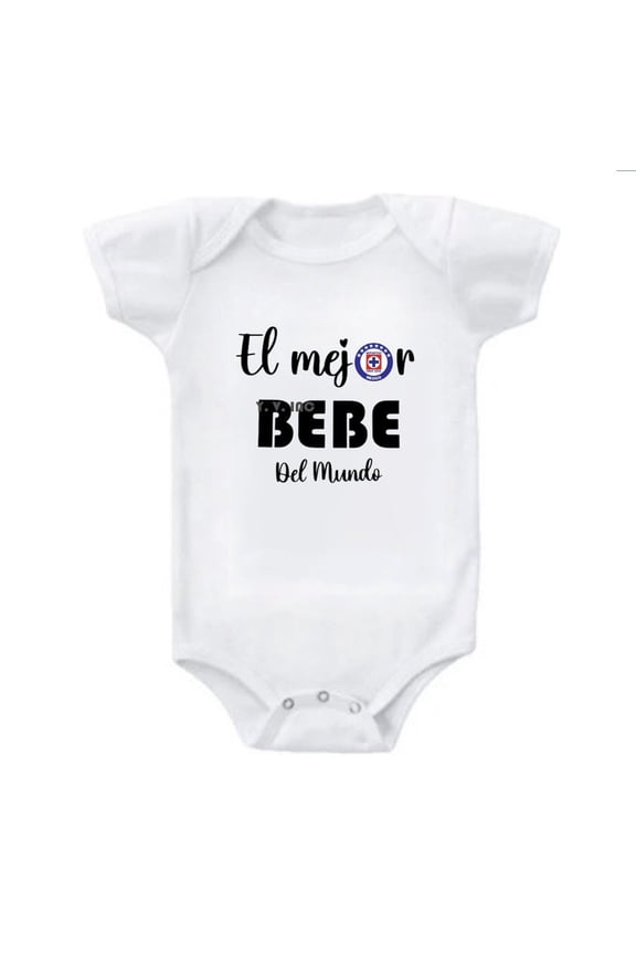 Cruz Azul El Mejor Bebé Del Mundo Baby Bodysuit – Soccer Fan Jumpsuit – Soft Cotton Onesie Outfit - White - (24 Months)