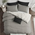 thumbnail image 1 of Cruz Ticking Stripes Duvet Cover & 2 Pillow Shams Set, Black & Linen - Full & Double Size - 3 Piece, 1 of 1