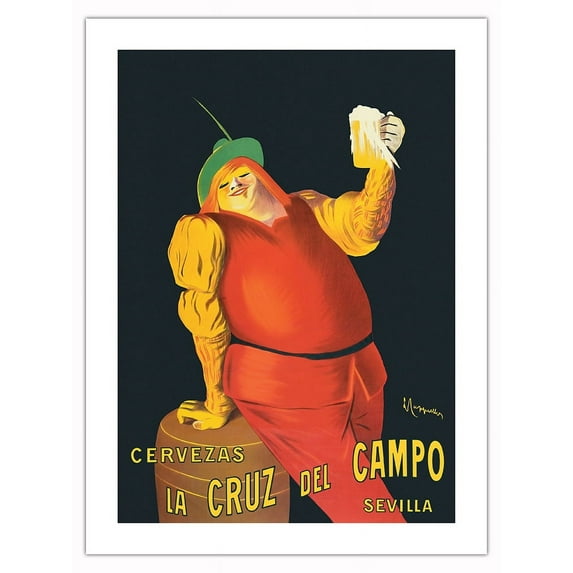 Cruz del Campo Brewery Beers - Seville Spain - Vintage Advertising Poster by Leonetto Cappiello c.1906 - Fine Art Matte Paper Print (Unframed) 18x24in