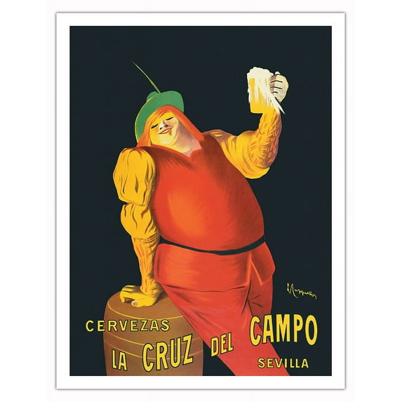 Cruz del Campo Brewery Beers - Seville Spain - Vintage Advertising Poster by Leonetto Cappiello c.1906 - Fine Art Matte Paper Print (Unframed) 20x26in